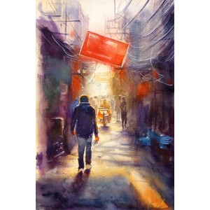 Hafsa Shaikh, 14 x 21 inch, Water Color On Paper, Cityscape Painting, AC-HFS-064